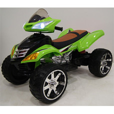 Rivertoys Детский электроквадроцикл Е005КХ зеленый кожа